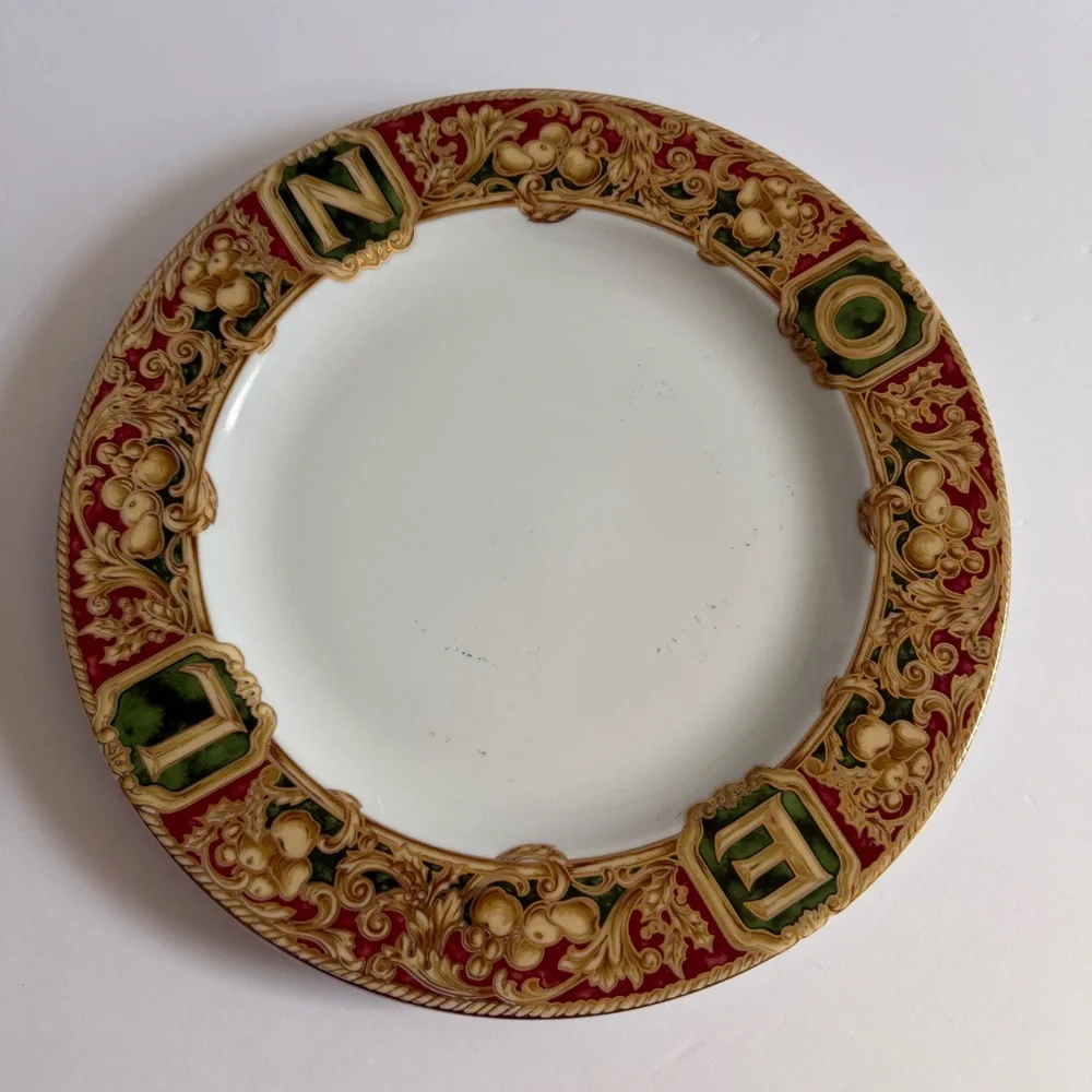 American Atelier Noel Red and Gold Decorative Dinner Plate Replacement